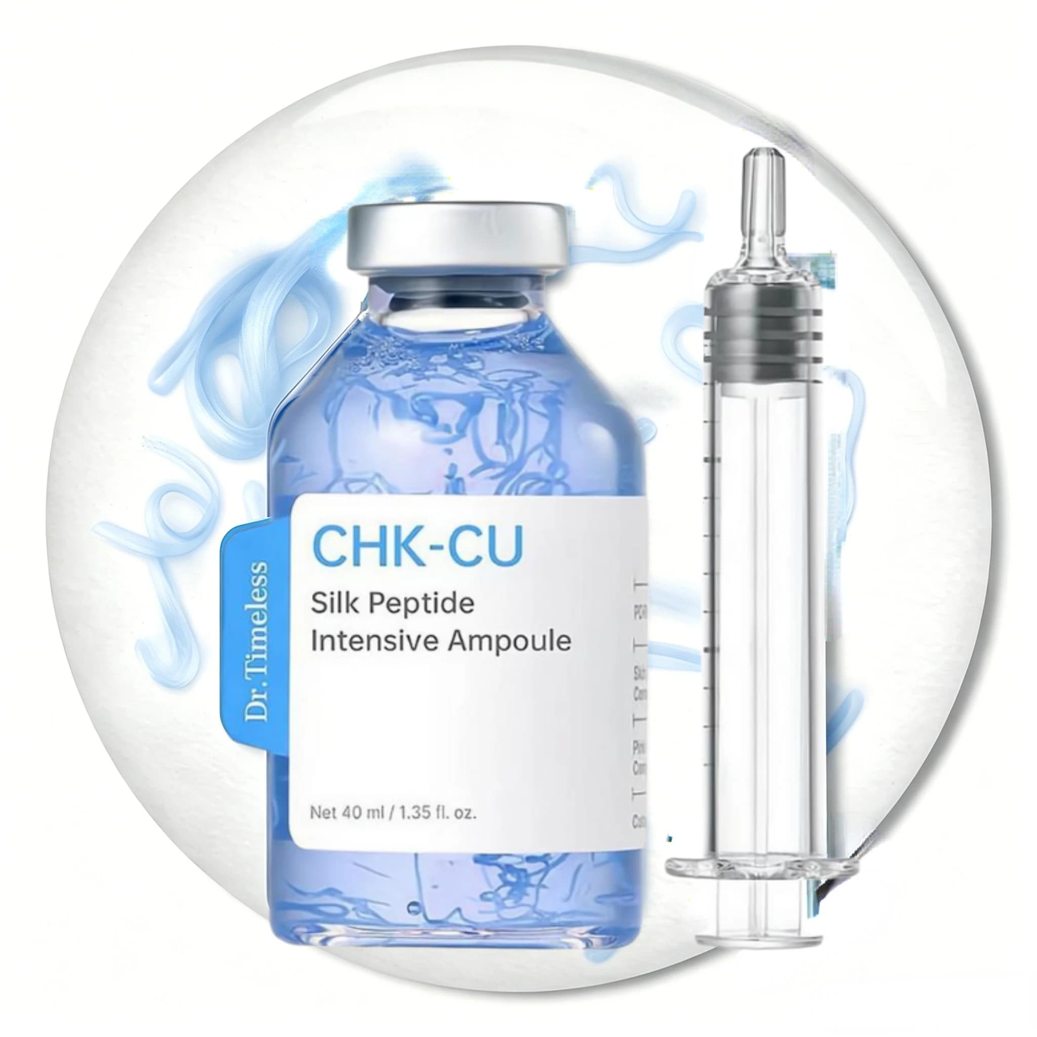 CHK-CU Siero Viso al Peptidi di Seta Blu, Essenza Rivitalizzante per il Collagene, Fortificante e Illuminante, Cura Quotidiana del Viso