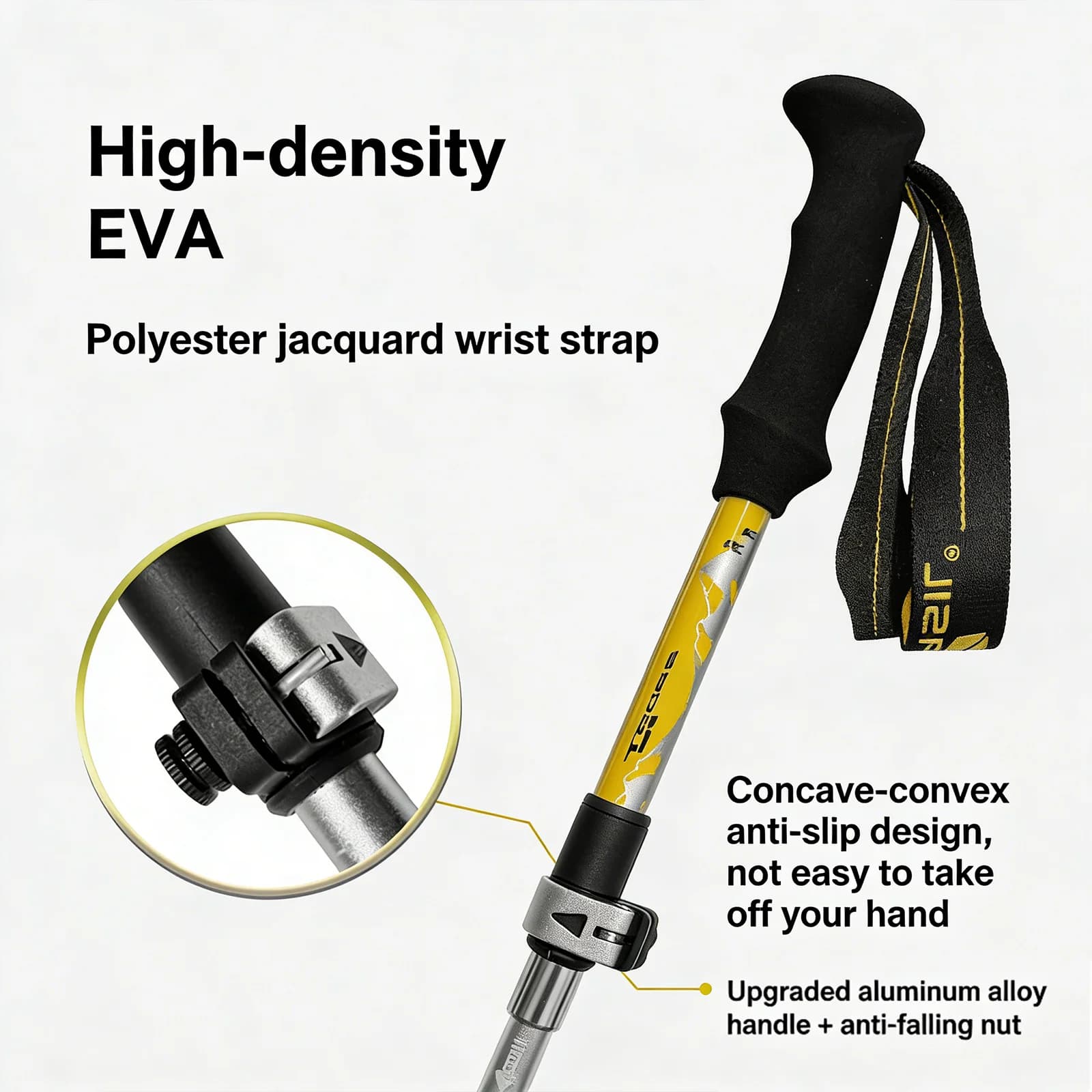 Ultralight Folding Trekking Pole 1Pcs Portable Aluminum Hiking Stick, Telescopic Walking Cane for Camping, Outdoor Walking Stick