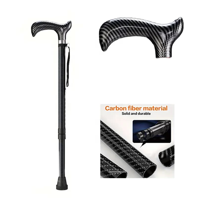 Ultralight Carbon Fiber Non-slip Walking Sticks Adjustable Telescopic Lightweight Trekking Poles