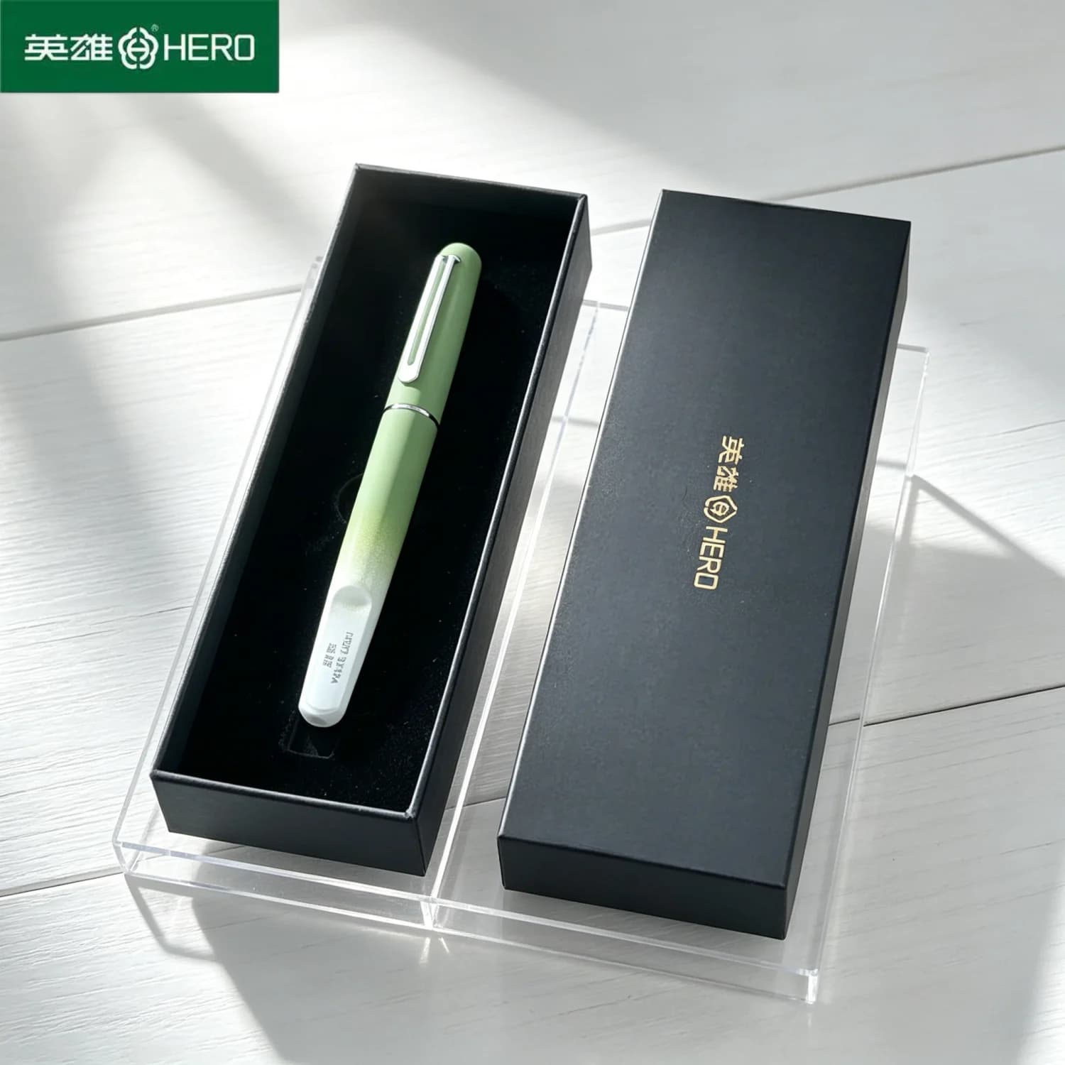 Hero 9338A Penna stilografica con gradiente di 4 colori, cappuccio magnetico, per studenti di calligrafia, principianti, confezione regalo con cartucce