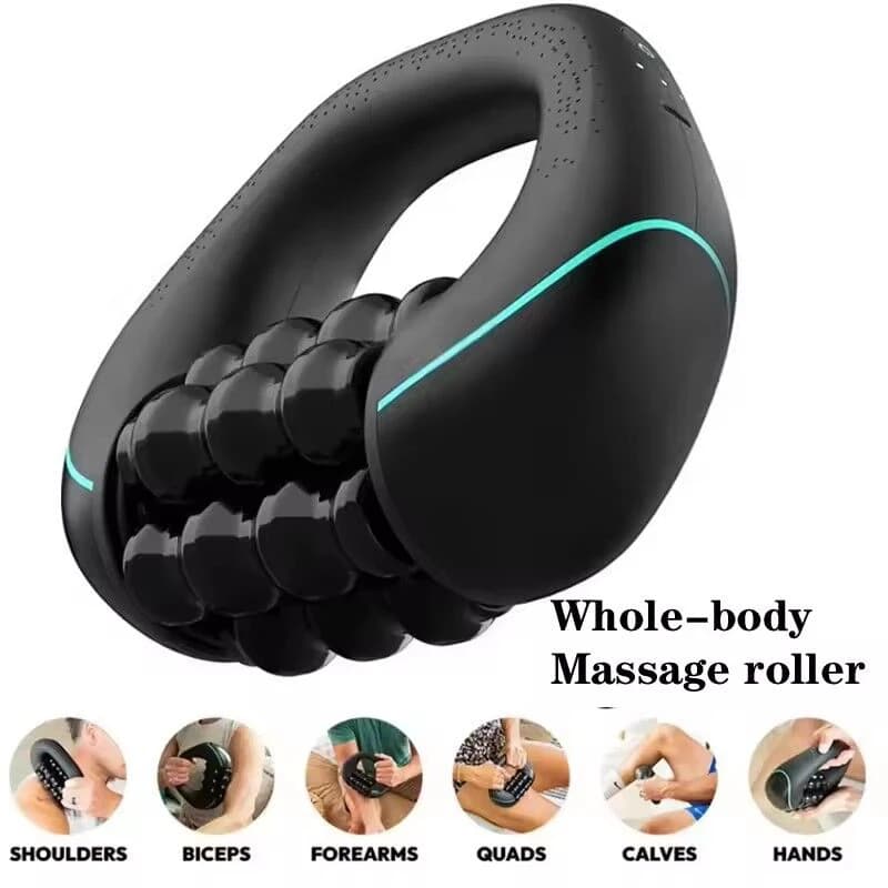 Massaggiatore a Rullo con 5 Velocità, Pistola per Massaggio Muscolare, Terapia a Percussione Profonda per Schiena/Collo, Ricaricabile e Portatile