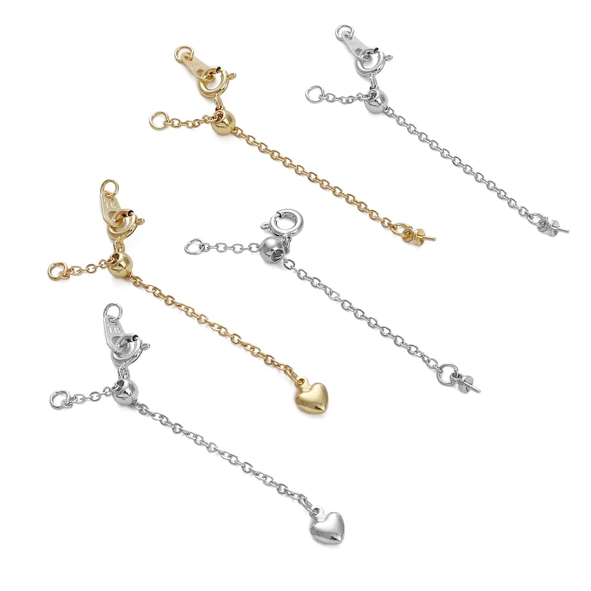 1 pz 14K ottone placcato oro regolabile chiusura a molla aragosta con catena di estensione per collana braccialetto gioielli fai da te che fanno risultati