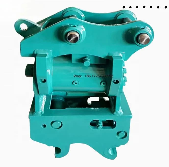 Quick coupling for excavator for quick change of attack in civil engineering and foundation work