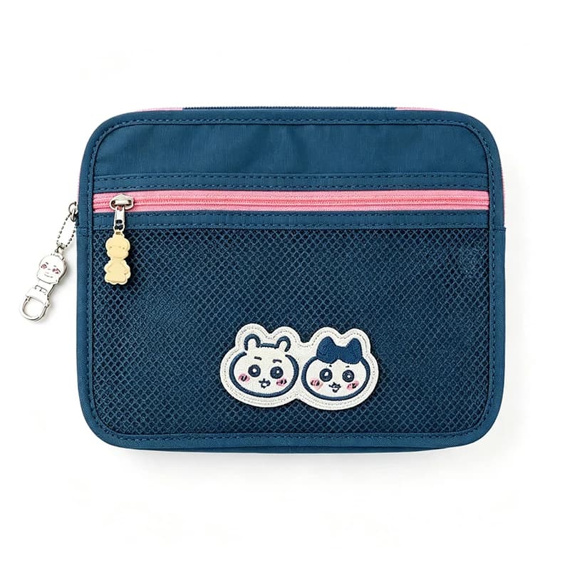Chiikawa Passport Storage Bag Multi Pocket Zipper Document Organizer Cute Card Holder with Pendant Charm Portable Travel Wallet