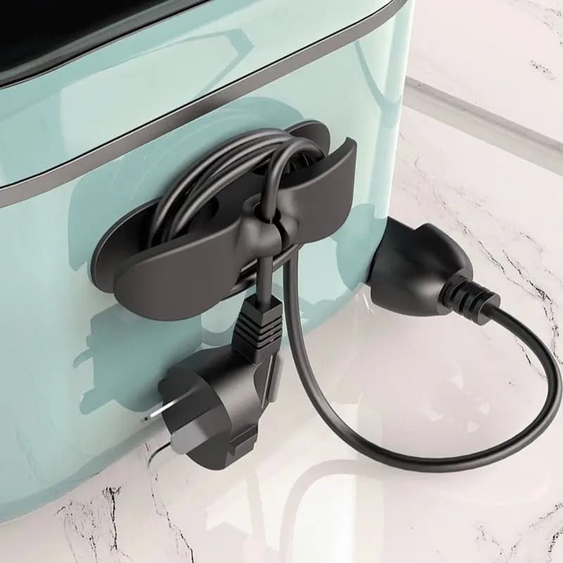 Self Adhesive Cable Winder Hooks No Punch Wire Organizer Cord Holder for Kitchen Appliance Charging Cable Plug Storage Wall Hook
