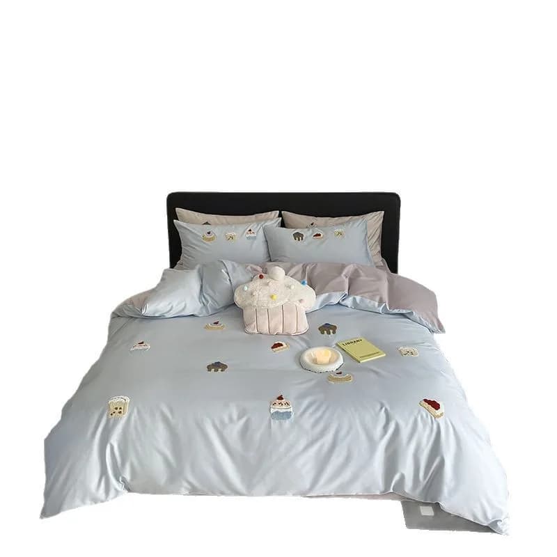 Set di quattro pezzi in puro cotone Xinjiang a fibra lunga, lenzuola morbide, copripiumino, biancheria da letto