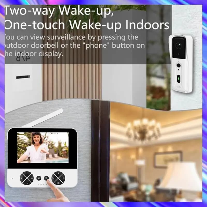 A24U Audio bidirezionale Videocitofono Campanello Telecamera NO Wifi/APP, Rilevazione movimento PIR, Timbre Con Camara Para Puerta Inalambrico