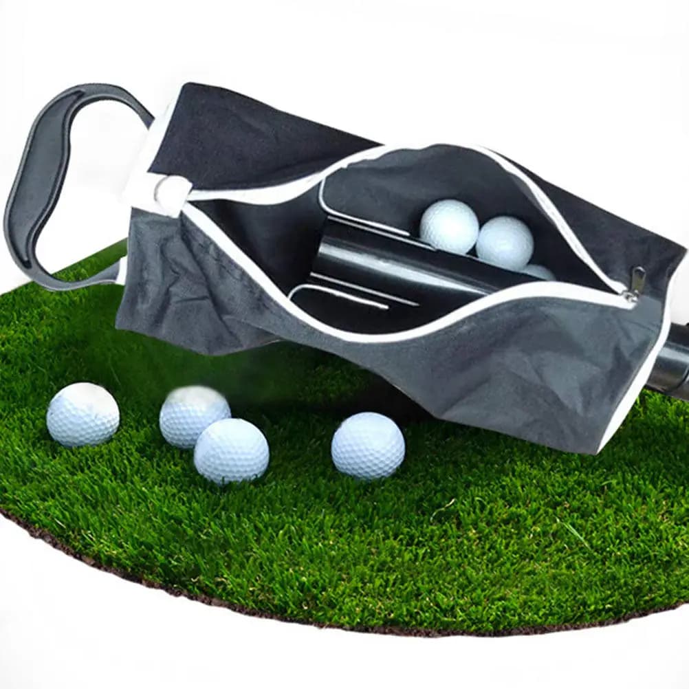 Detachable Golf Ball Picker Bag 70-Ball Capacity Zipper Closure Heavy-Duty ABS Nylon Construction Ergonomic No-Bend Collection