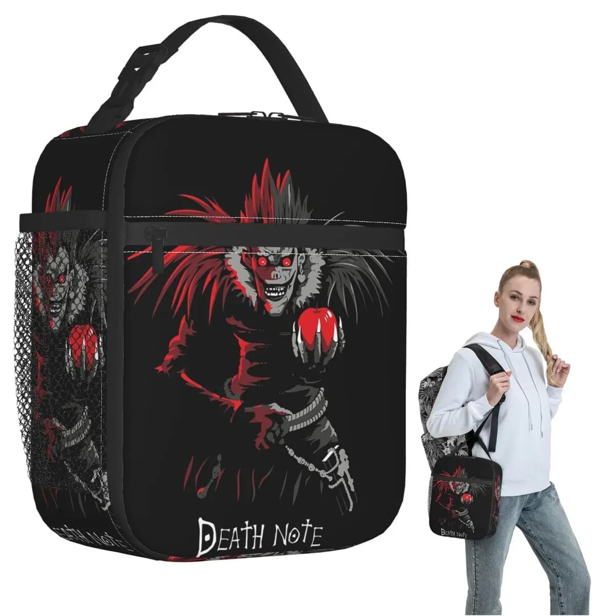 Anime Death Note L-Lawliet Insulated Lunch Bag for Women Children Portable Food Boxes Thermal Lunch Box Tote