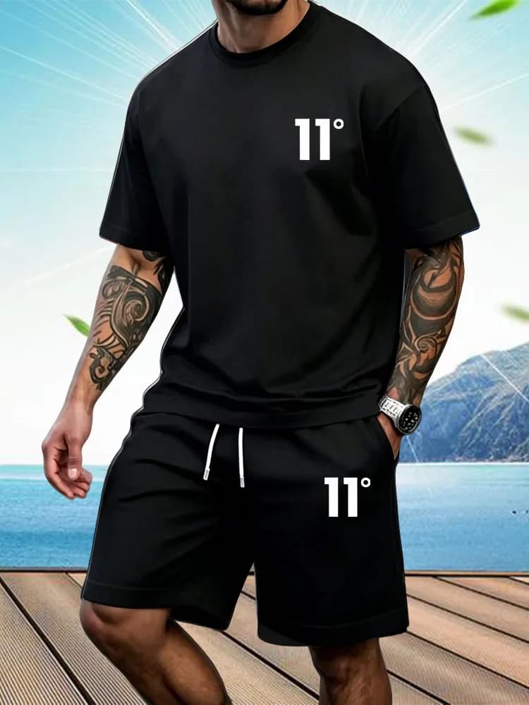 Completo sportivo da uomo 2026: T-shirt a maniche corte e pantaloncini sportivi, set estivo casual da jogging, completo due pezzi da uomo