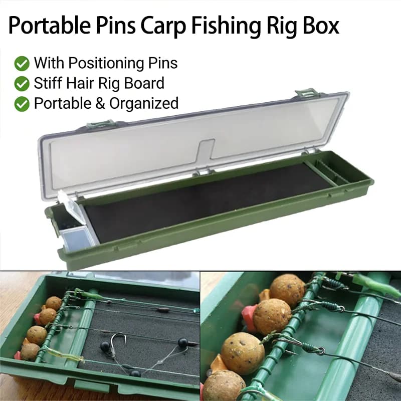 2026 Hirisi Scatola Porta Attrezzatura da Pesca alla Carpa, Porta Hair Rig Rigido con Perni, Scatola Porta Rig da Pesca alla Carpa, Scatola Porta Rig a Portafoglio