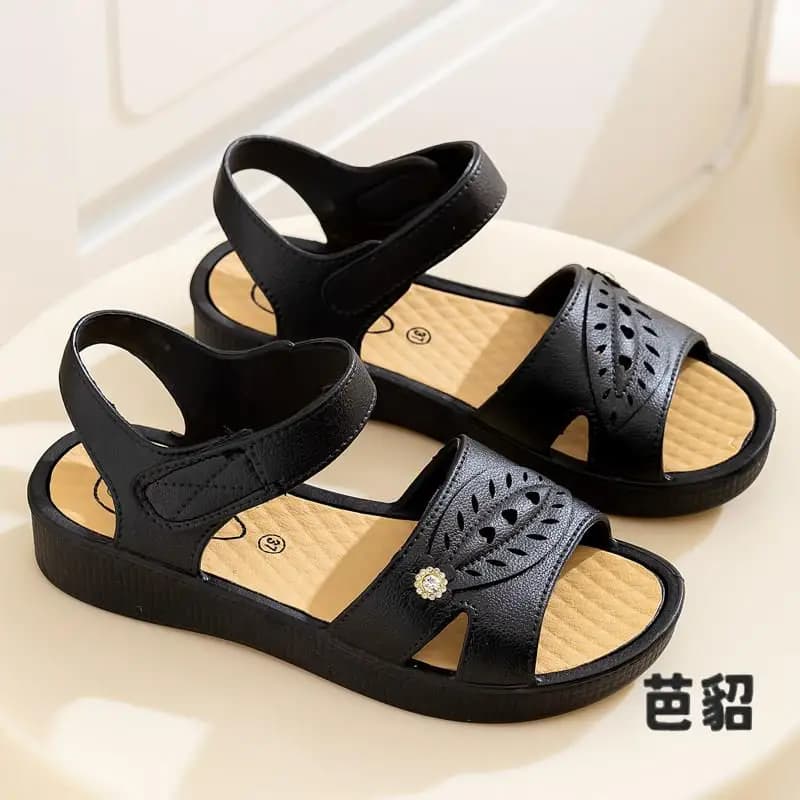 Sandali Comodi in Plastica con Tacco Piatto per Mamma, Nuovo Stile Estivo, Scarpe da Donna con Suola Morbida Antiscivolo, Sandali alla Moda per Nonna
