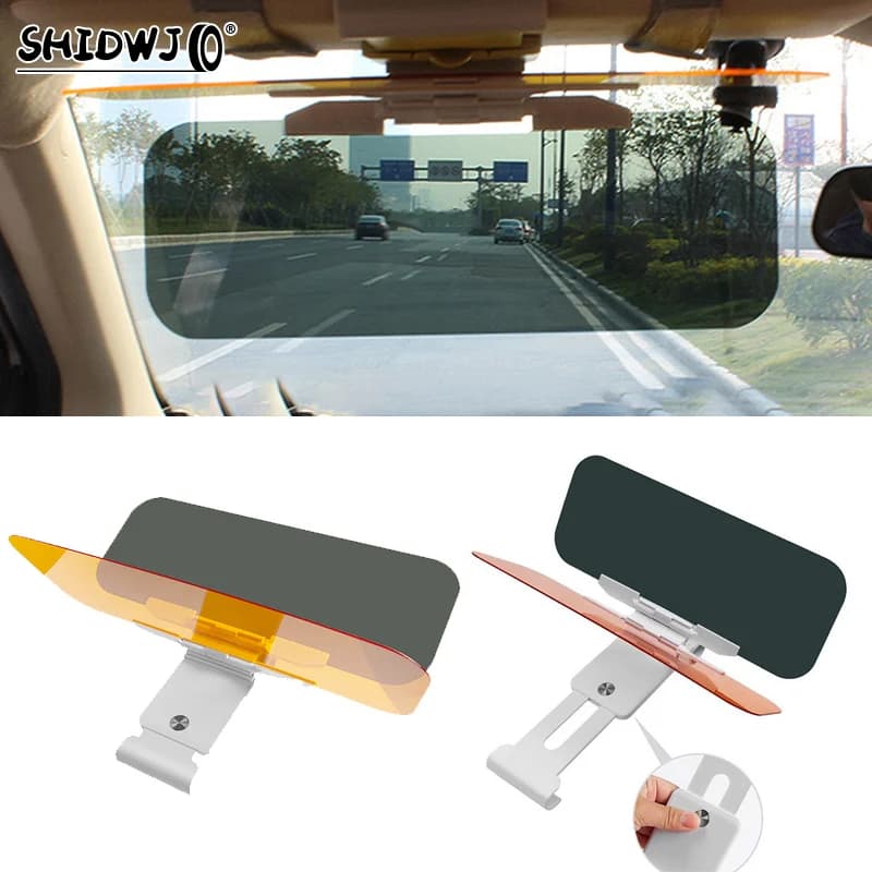 Parasole per auto 2 In 1 piastra parasole polarizzata trasparente antiabbagliamento specchietto giorno-notte per auto parabrezza regolabile accessori per auto