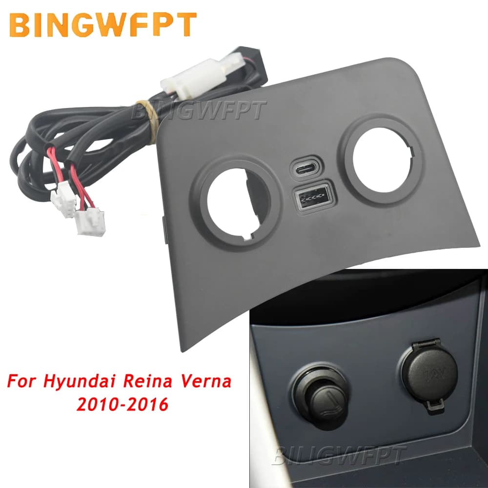 Per Hyundai Reina Verna 2010-2016: Pannello Presa USB Type-C per Ricarica Rapida Auto, Sostituzione Accendisigari