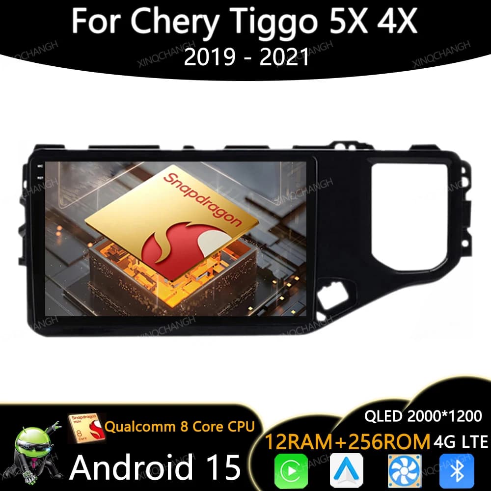 Android 15 Autoradio Per Chery Tiggo 5X 4X 2019 2020 2021 QLED Carplay Auto Multimedia Stereo Lettore Video BT 4G LTE 5G WIFI GPS
