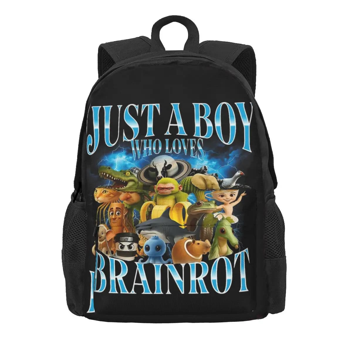 Solo un ragazzo ama il cervello italiano Zaino Mochila Borsa da scuola per bambini Zaino per computer Zaino da viaggio impermeabile per ragazzi e ragazze