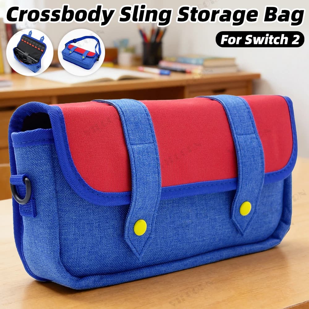 Borsa a tracolla per Switch2 e Switch OLED, custodia da trasporto portatile per accessori Switch2, pochette per cosplay e bambini