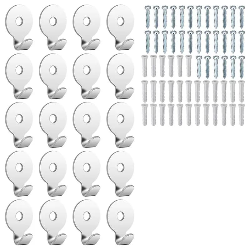 Steel 30 Lb Utility Hanger Wall Hook Utility Zinc Plated Keyhole For Framed Pictures Stucco Hooks-A57M
