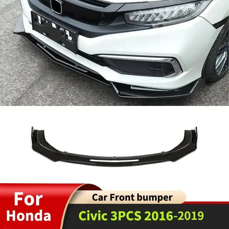 For Honda Civic 10th Gen Crv 2016-2019 Car Front Bumper Splitter Body Kit Front Blade Spoiler Diffuser Guard Board Accessories