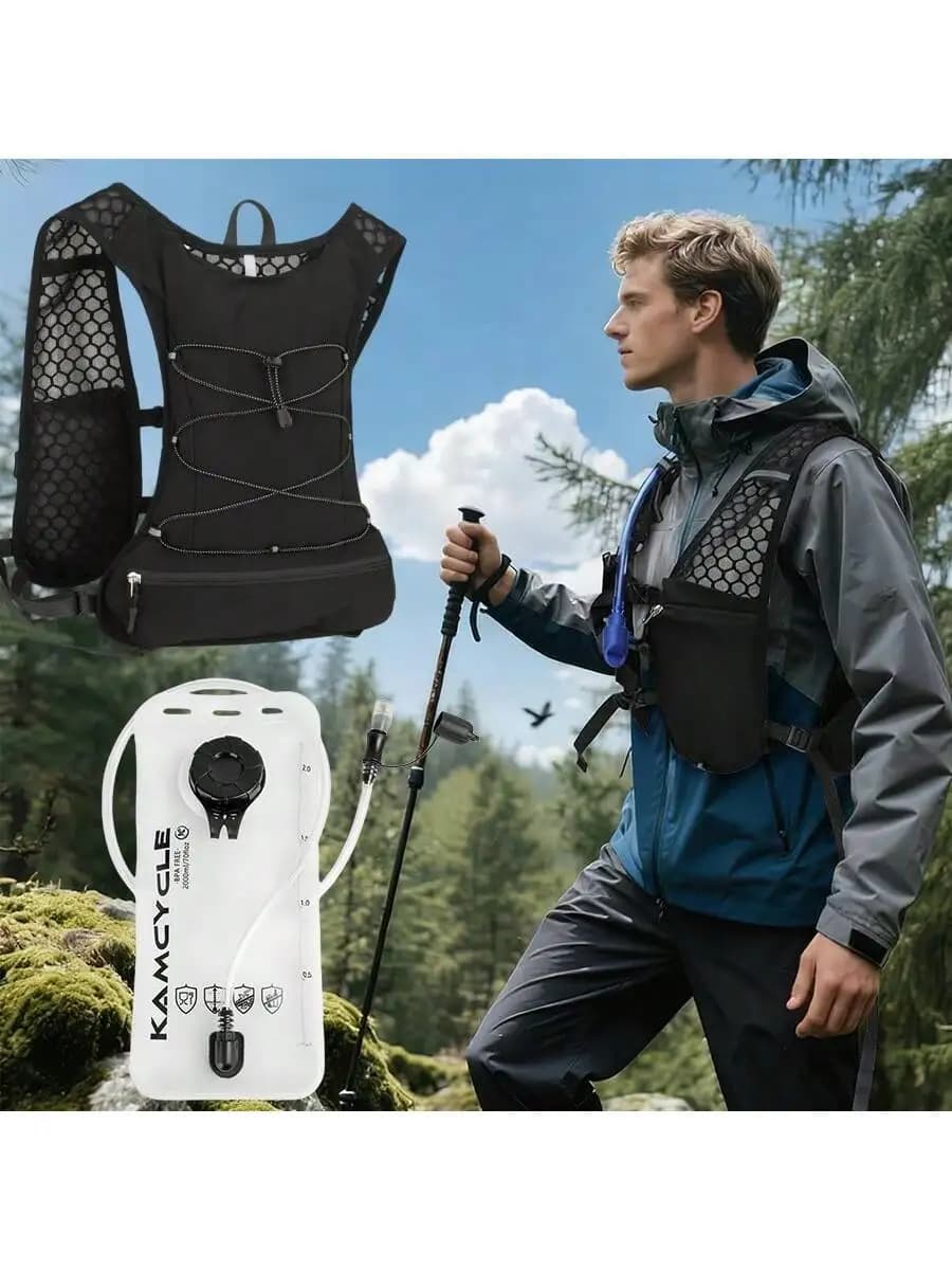 Racing vest with 2L Hydrating Bag, Hydrating Backpack for Running, Camel Hydrating Backpack - Lightweight 5L Hydrating Backpack