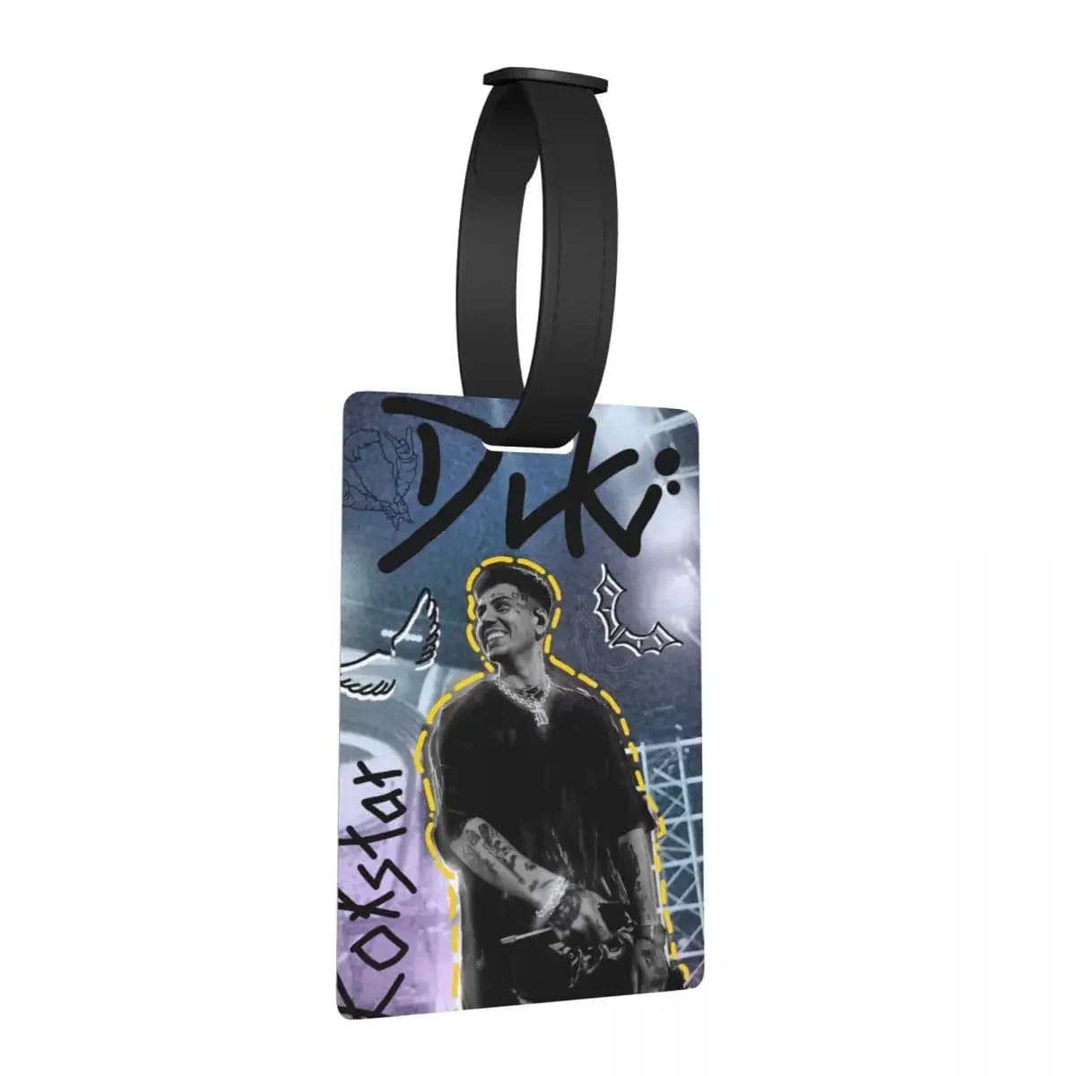 Duki Singer Rapper Album Tour 2024 Etichette per bagagli accoglienti Accessori Viaggio Carino Bagaglio Imbarco Tag Porta etichette ID Nome Indirizzo