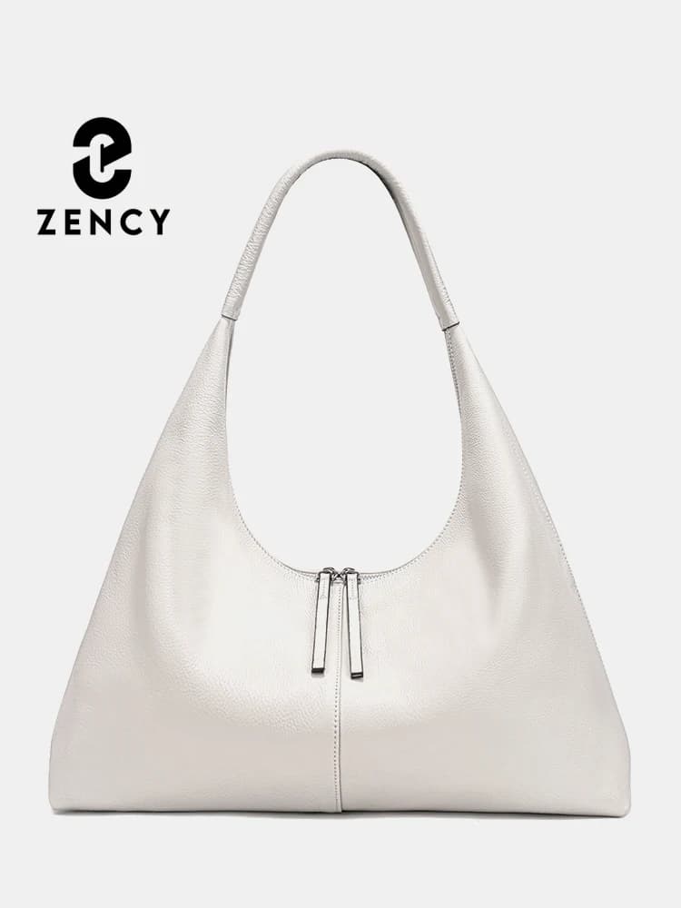 Zency Large Capacity Tote Bag Hobo Genuine Leather Bag Women's Bag Shoulder Bag for Winter Bag for Mom Wife