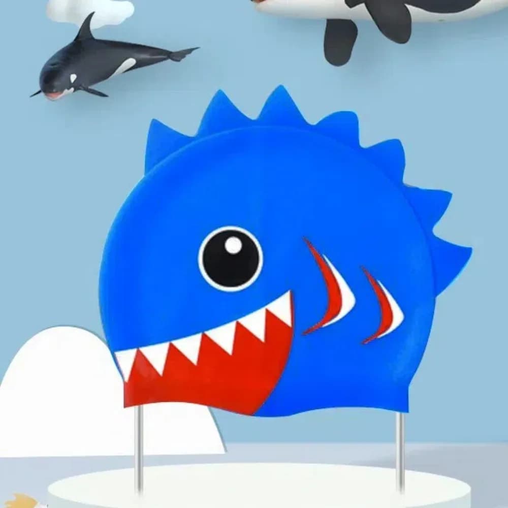Whale Silicone Material Dinosaur Cartoon Pattern For Diving Protect Ears Elastic Hat Swimming Hat Swimming Cap Swim Pool Hat