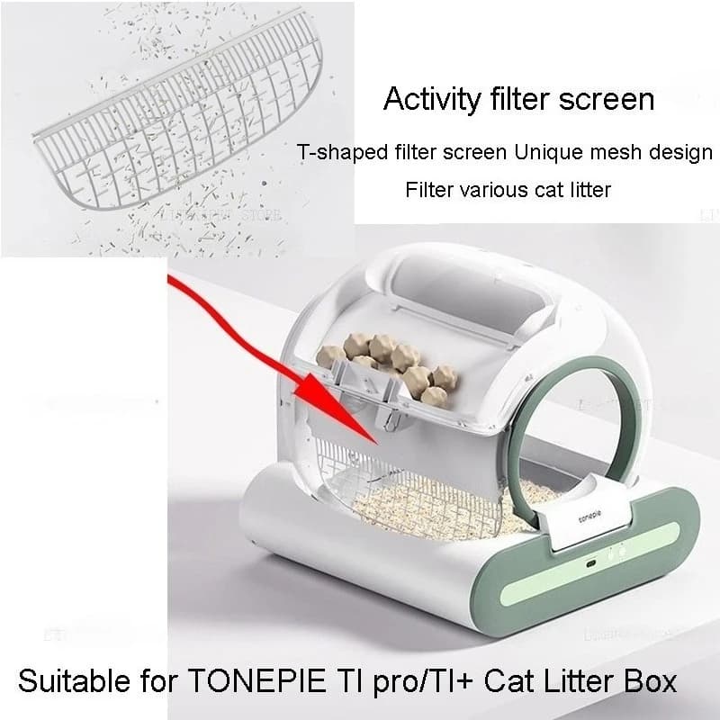 Tonepie Lettiera Automatica per Gatti Filtro Rimovibile Scheda Posteriore Filtro Schermo Maglia Efficace Sabbia Per TONEPIE TI PRO TI + Accessori