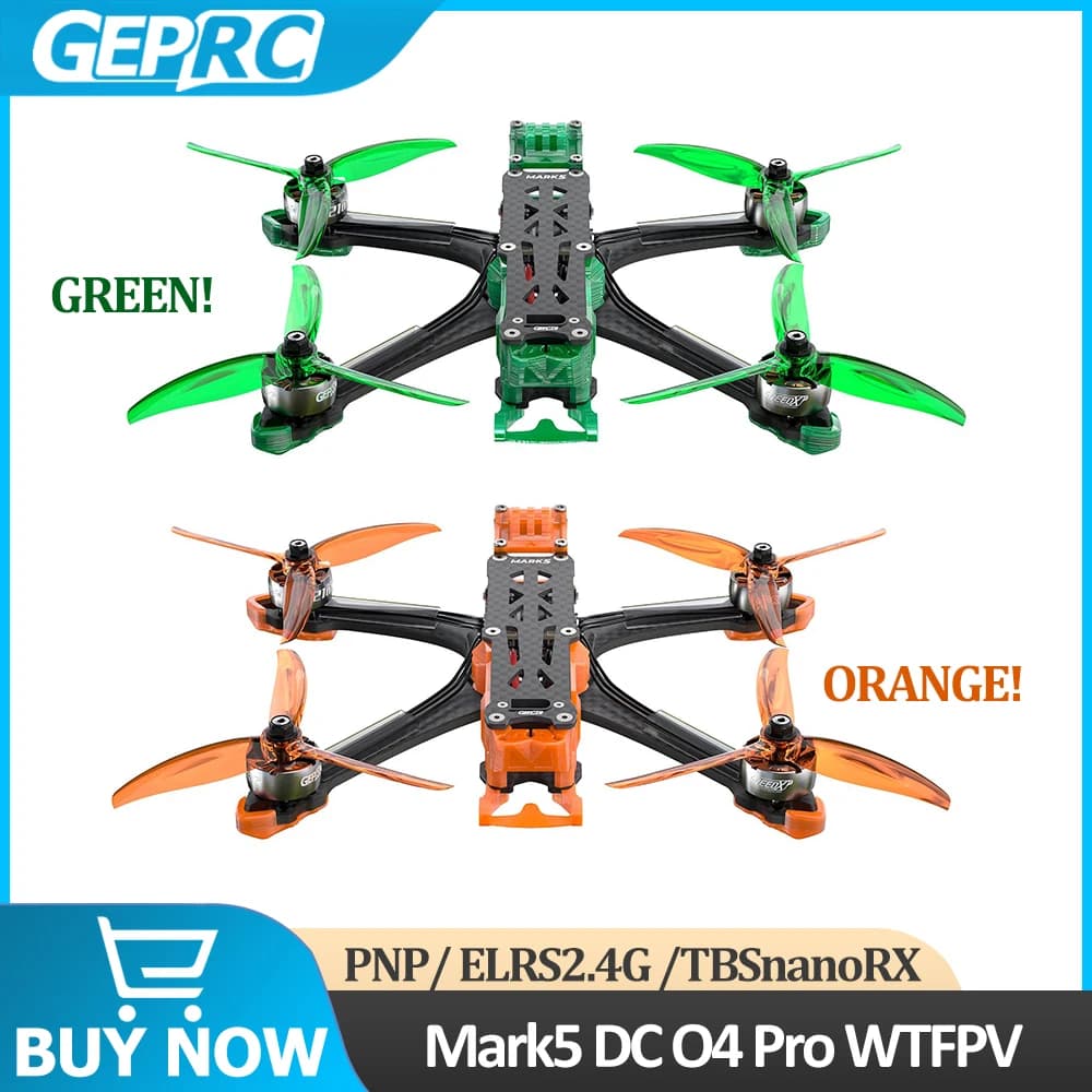 GEPRC MARK5 O4 Pro DC WTFPV Freestyle FPV Drone GEP-F722-BT-HD V3 AT7456E chip PNP / ELRS 2.4G /TBS NanoRX Versione RC Quadcopter