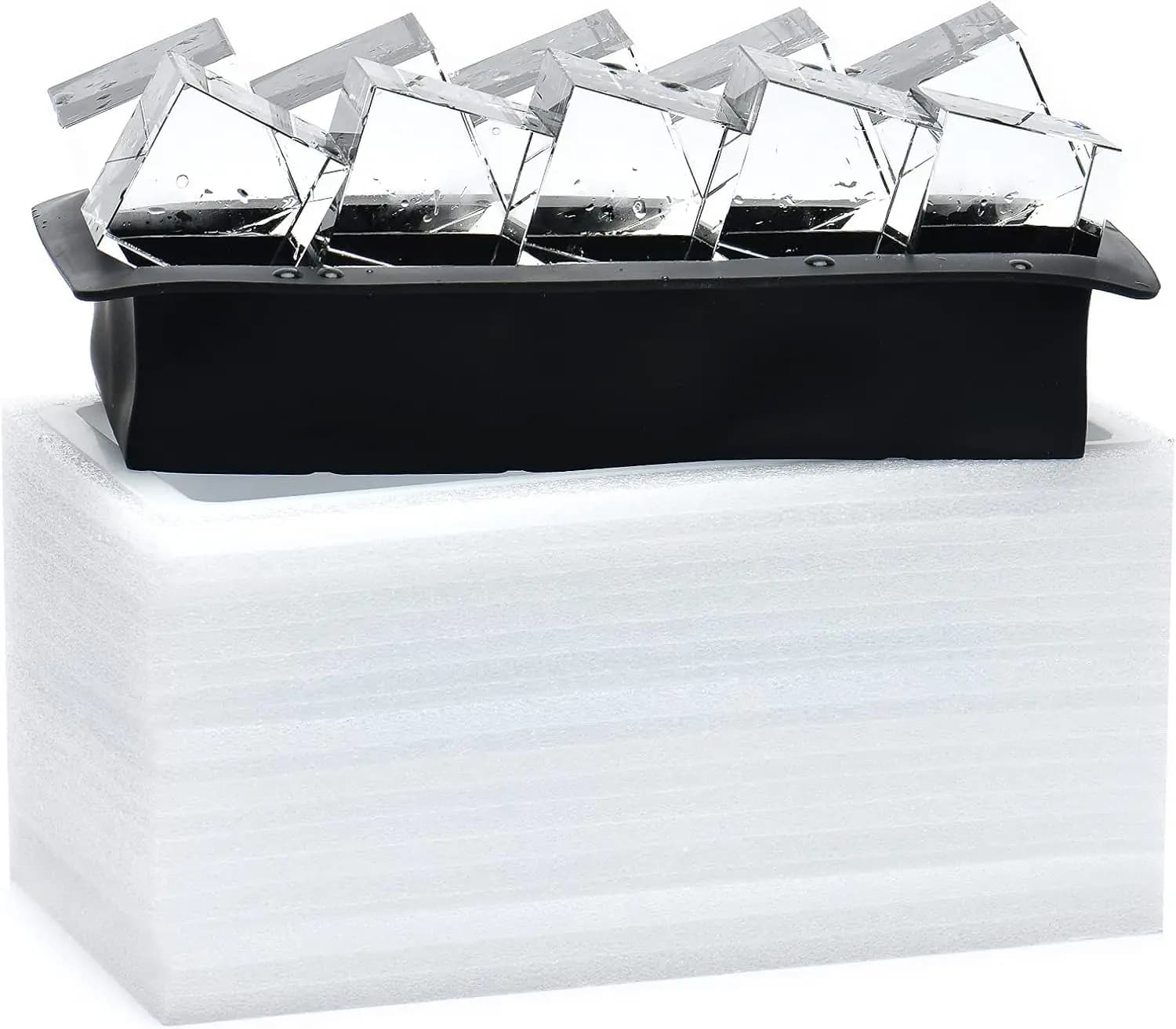 Stampo per Cubetti di Ghiaccio Trasparenti - Stampo in Silicone per Cubetti di Ghiaccio da 2 Pollici, 10 Grandi Cubetti di Ghiaccio Cristallini per Whisky e Cocktail