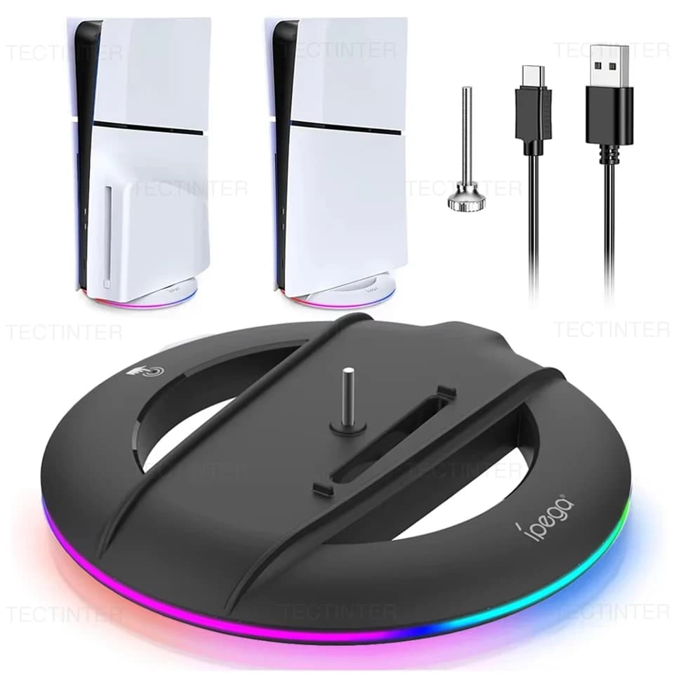 Supporto di raffreddamento verticale RGB per console PS5 Slim/PS5 Pro, base antiscivolo, supporto per accessori da gioco PlayStation 5