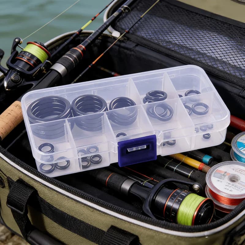 Kit di sostituzione guida per canna da pesca con 40 anelli in ceramica (4 mm-30 mm) Design con O-ring liscio per canne da spinning per mulinello