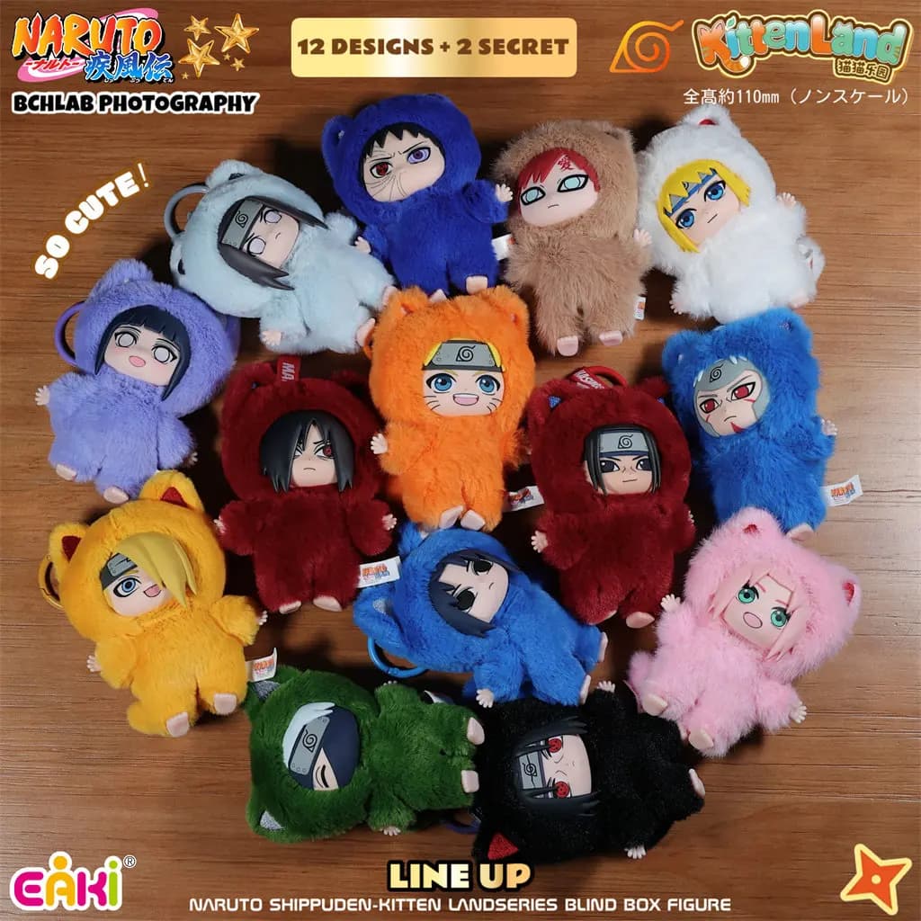 Nuovissimo in Stock Originale EAKI Naruto Shippuden KittenLand Vinyl Series Terza Serie Blind Box Peluche Modellini Giocattolo Regali di Natale