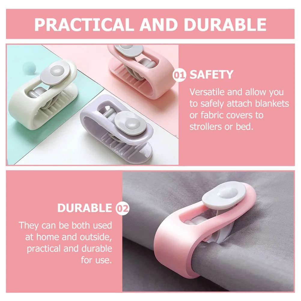 30Pcs Quilt Fixer Clips Versatile Bed Quilt Clamp Fixers for Strollers Cribs Beds Rainy Windy Sunny Days Duvet Cover Clamps