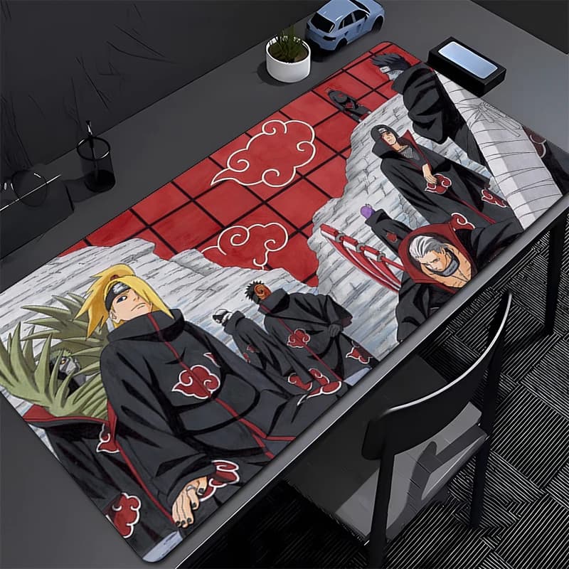 Tappetino per mouse da ufficio Naruto Akatsuki Tappetino per scrivania per PC Gamer 90x40 cm Tappeto per computer Tastiera Accessori da gioco Tappetino per mouse in gomma xxl