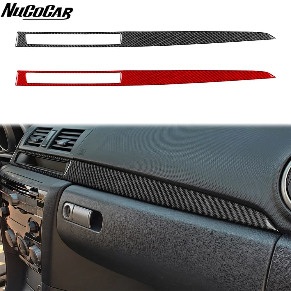 Per Mazda 3 Axela 2004-2009 In Fibra di Carbonio Centro co-pilota Cruscotto striscia Accessori Auto Interni Adesivi Decorativi