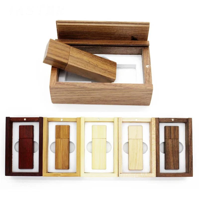 JASTER Chiavetta USB in Legno per Fotografia, Memoria Flash Drive Pendrive 128G 64G 16GB 32GB 8GB 4G 128M, Regalo di Nozze, Pen Drive U Disk