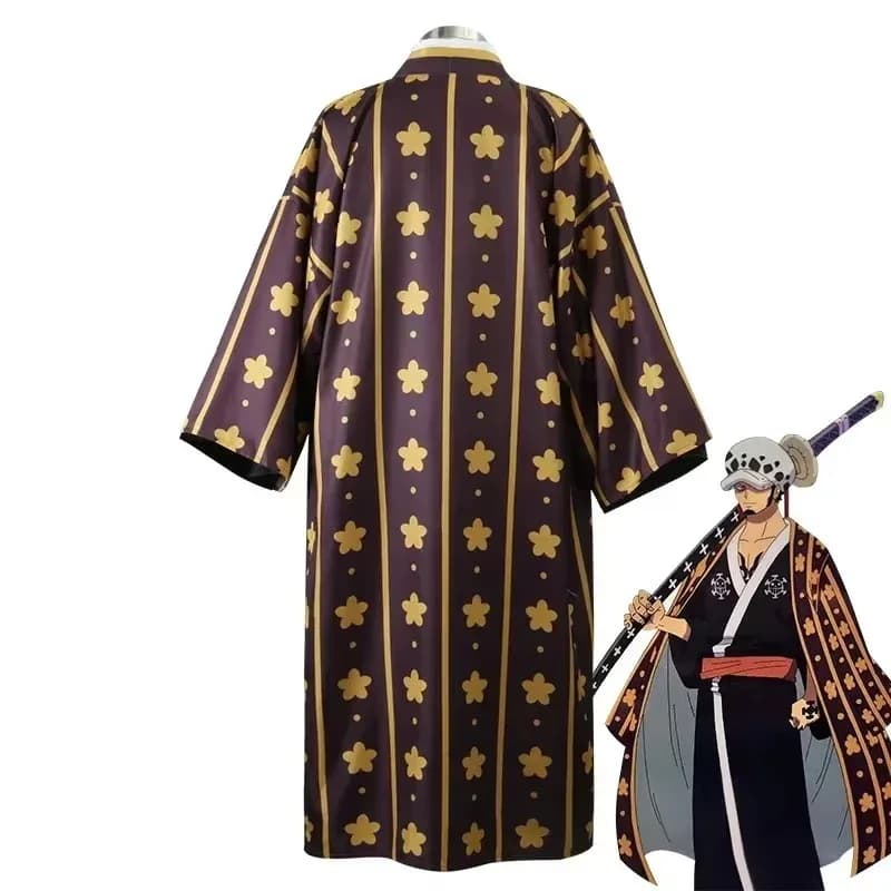 Trafalgar Law Cosplay Costume Anime Figures Digital Print Kimono Uniform Full Set Halloween Manx Carnival Party Dress;8'm6,
