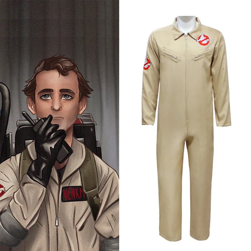 Movie Ghostbusters Cosplay Costume Adult Jumpsuit with Backpack Halloween Carnival Party Fancy Role-playing Costume