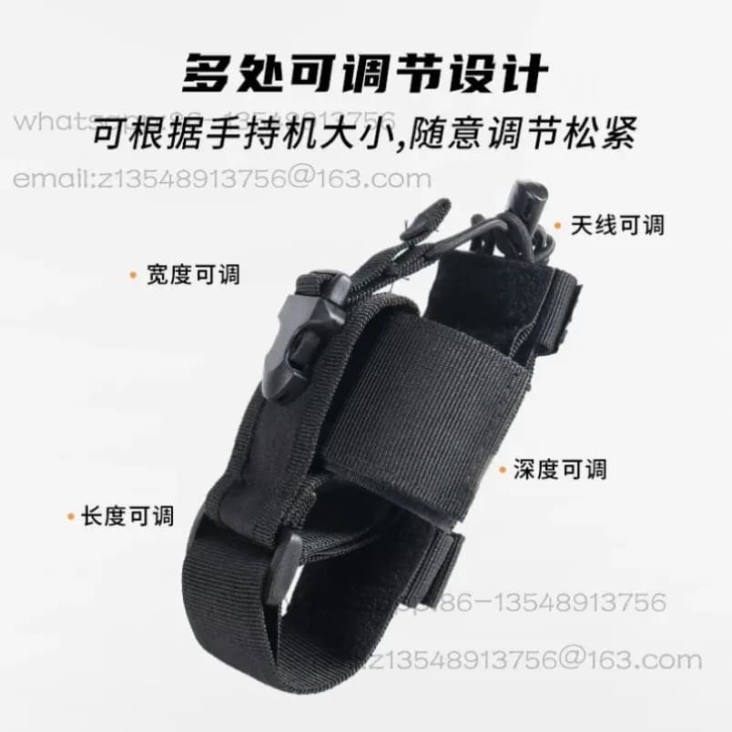 Borsa per walkie-talkie, custodia protettiva speciale per il dispositivo, multifunzione anti-caduta per esterni, regolabile con velcro.
