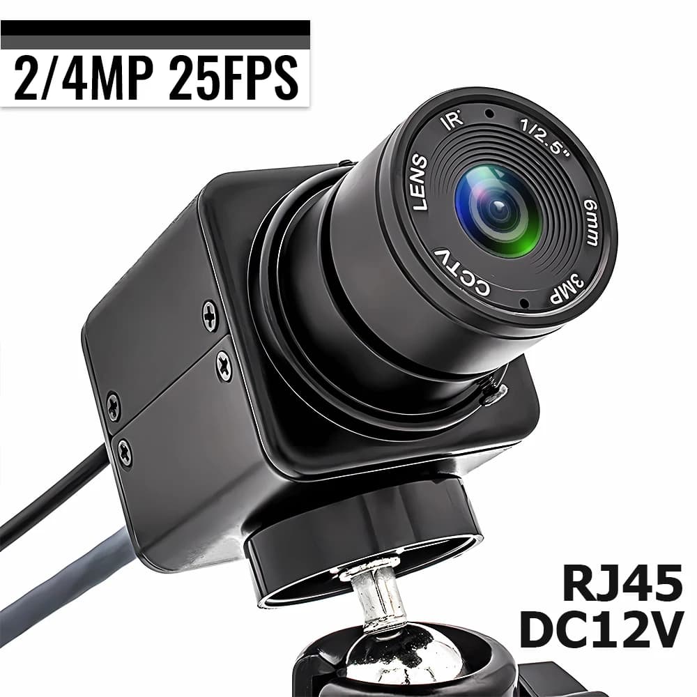 WGWK Mini telecamera IP 2/4MP DC12V 6mm 56 gradi H.265 HD Sicurezza Sorveglianza ad alta definizione Onvif P2P Sistema CCTV Webcam RJ45
