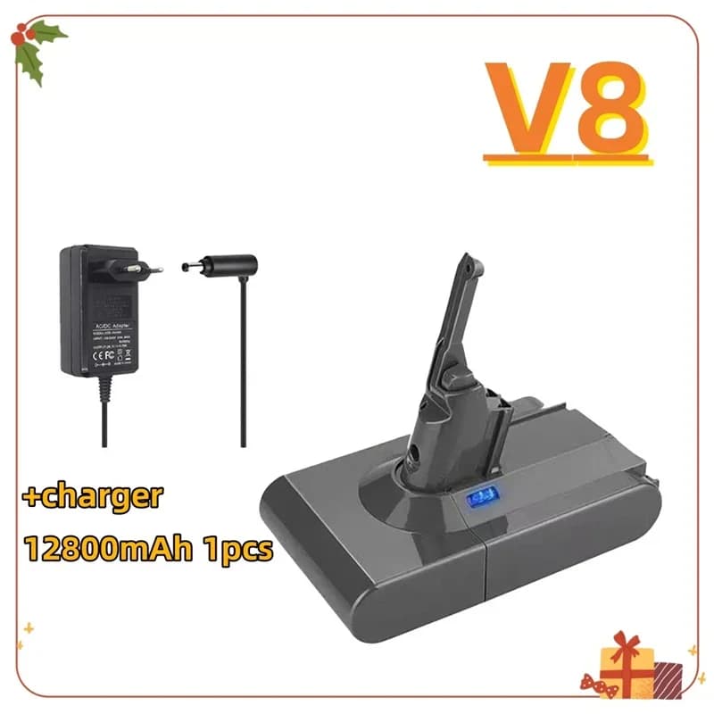 Factory direct sale: 21,6 V 12800 mAh replacement battery for Dyson V8 wireless vacuum cleaner, portable vacuum cleaner battery