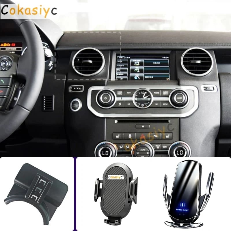 Car Phone Holder For Land Rover Discovery 4 2010 2011 2012-2016 Mobile Phone Mounts Car Wireless Charging Special Fixed Base