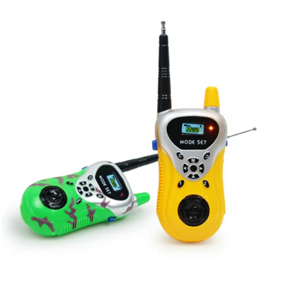 2 Pezzi Walkie Talkie per Bambini con Funzione Vocale, Design con Tasti Facili da Usare, per Esterni, Verde