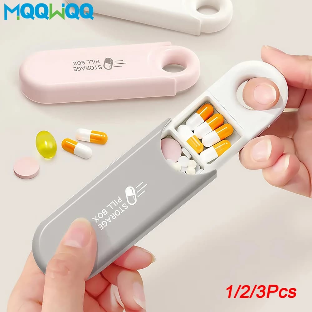 Mini portable pill holder 1/2/3 pieces, travel pills, weekly nappie holder 3 times a day, fill vitamins fish oil supplements
