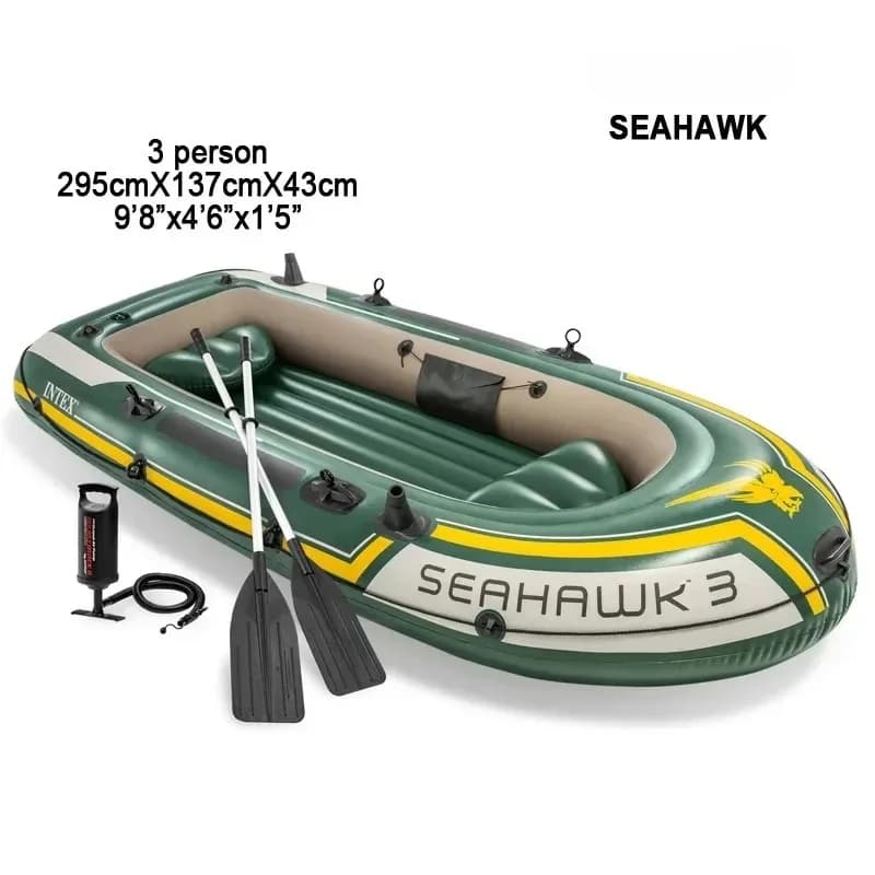 295*137*43 cm 3 Persone Gonfiabile Barca Da Pesca 68380 Zattera Accessorio Pompa A Pale Gommone 3 Camera d'aria Vinile Sport Acquatici Barca In Pvc
