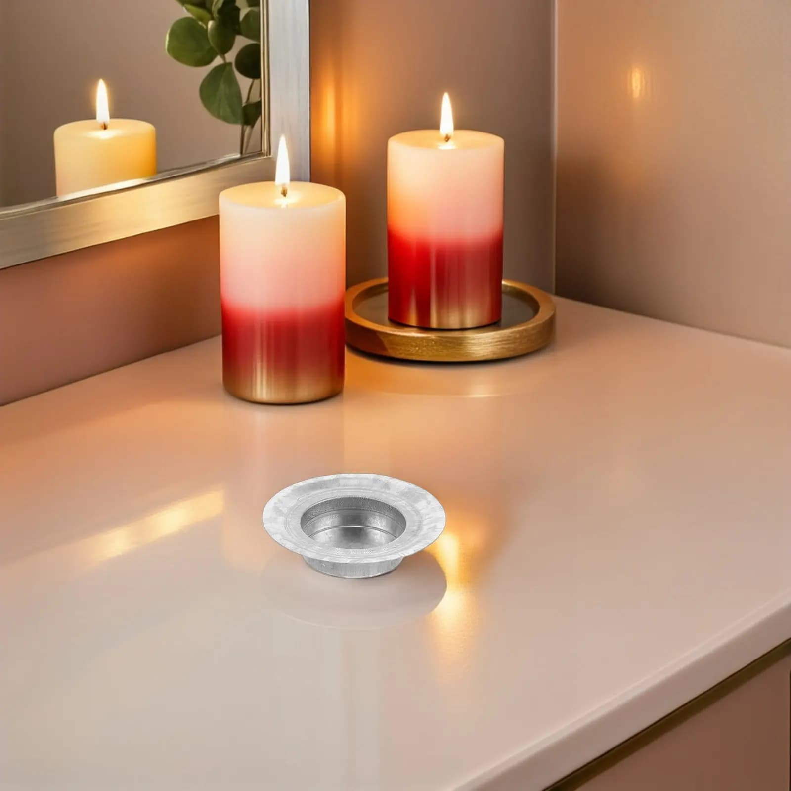 12Pcs Jar Lid Insert Stainless Steel Regular Mouth Indoor Holder Replacement for Tea Light Aromatherapy and
