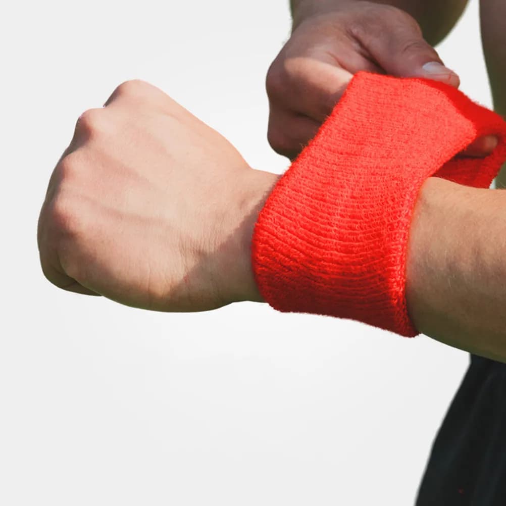 2Pcs Stylish Elastic Wrist Brace for Men Women Adjustable Sports Wrist Support Brace Breathable Wristband Sweat Absorbing