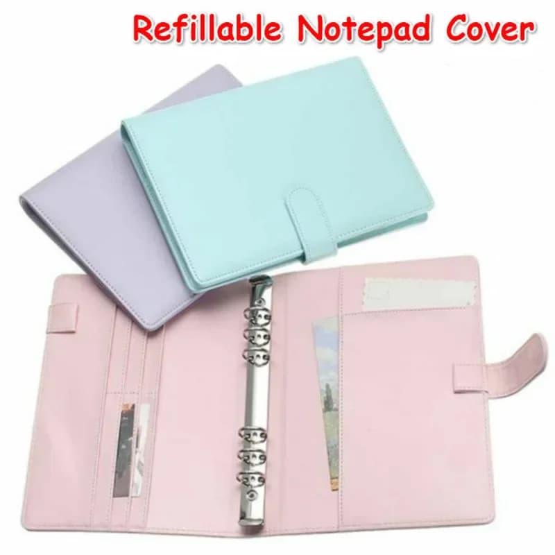 A5/A6 Macaron Multi-function Handbook Universal Manual Business Leather Ring Loose-leaf Notebook Office Supplies