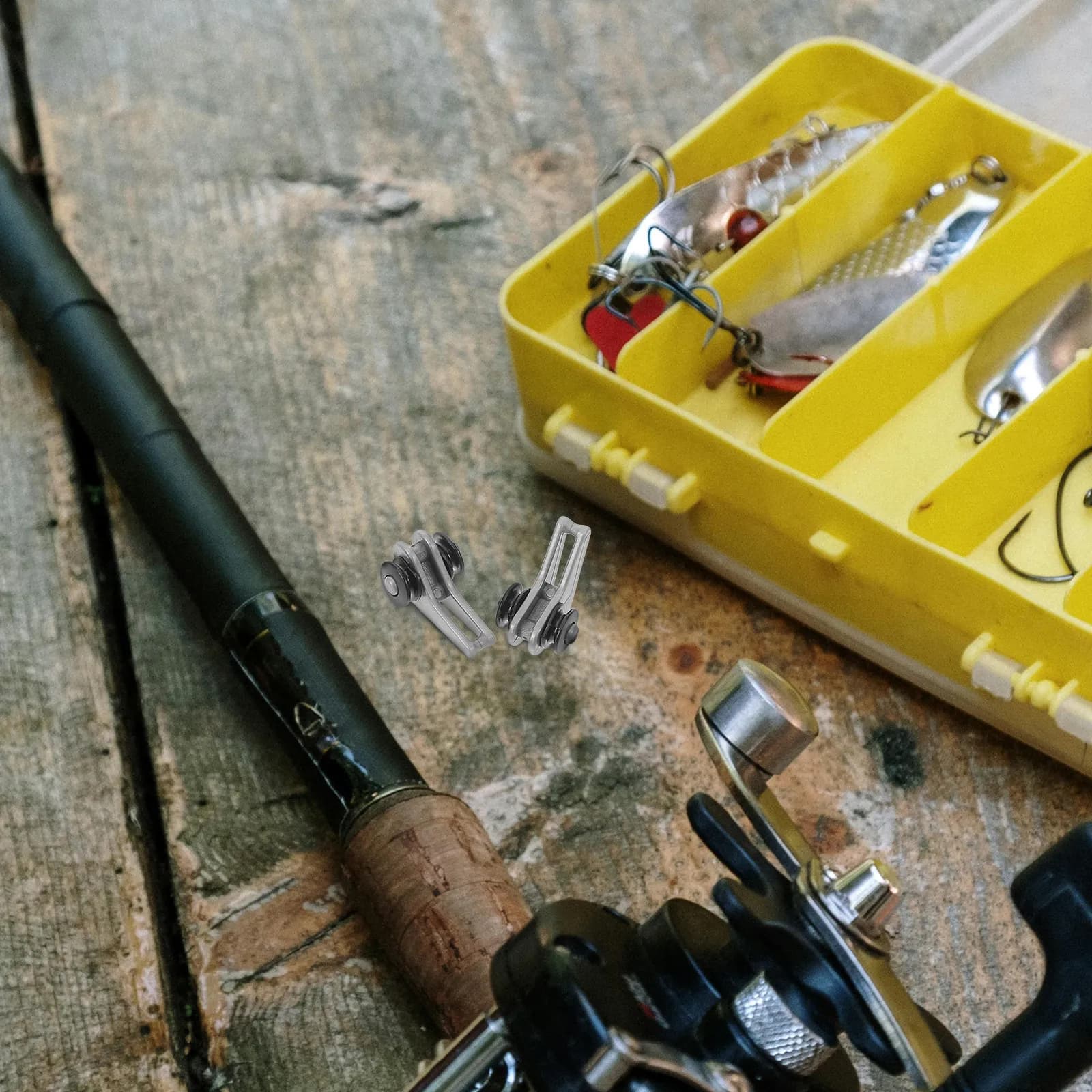10 Pezzi Piccoli Ganci Porta Ami da Pesca con Anelli in Gomma, Porta Ami Portatile Durevole per Canna da Pesca, Attrezzo da Pesca per Esterni, Ganci Solidi per Canna da Pesca